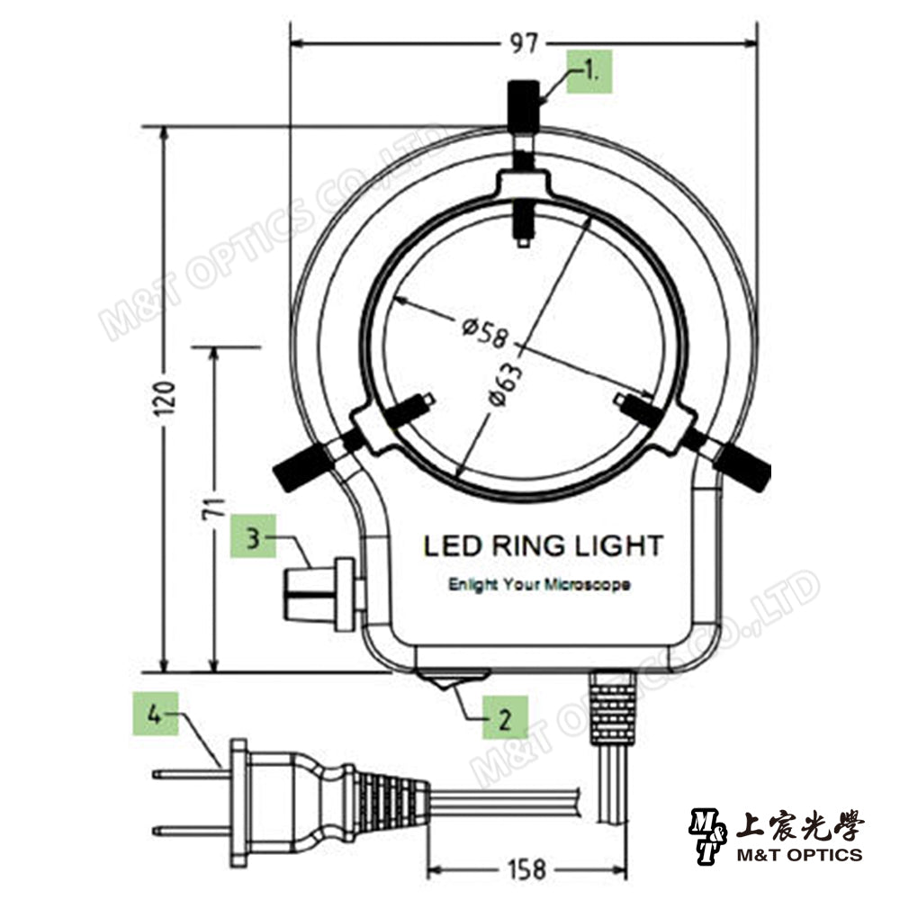 LED63W-100A double row white LED ring light