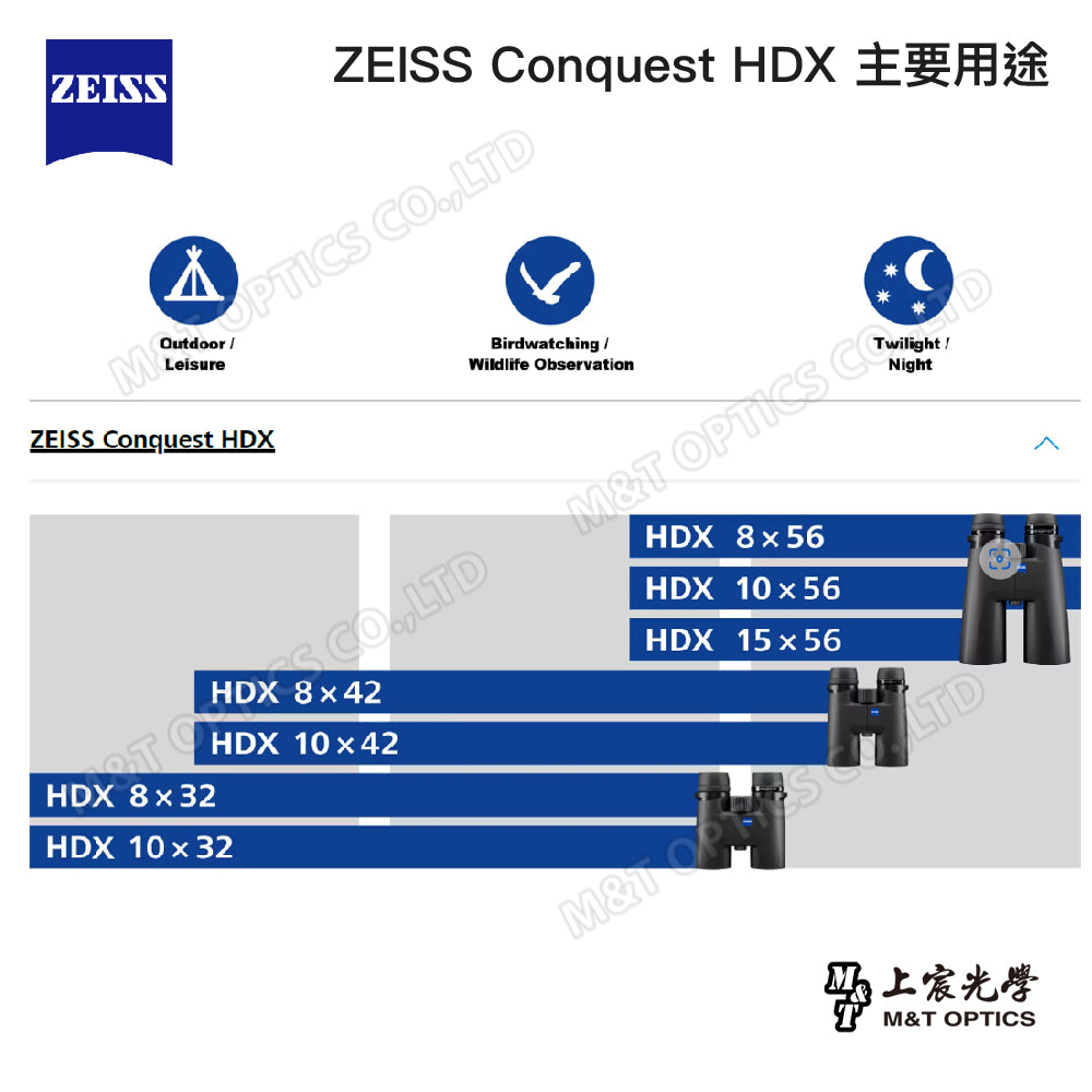 ZEISS 蔡司 Conquest HDX 10X32雙筒望遠鏡(台灣總代理公司貨)