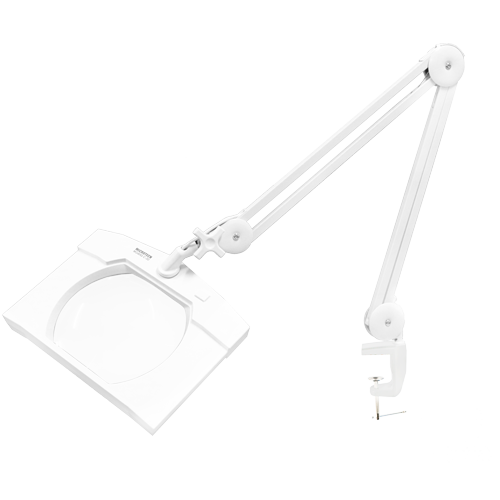 MICROTECH MGW92-C-3D LED magnifying glass lamp-clamp table type (white)