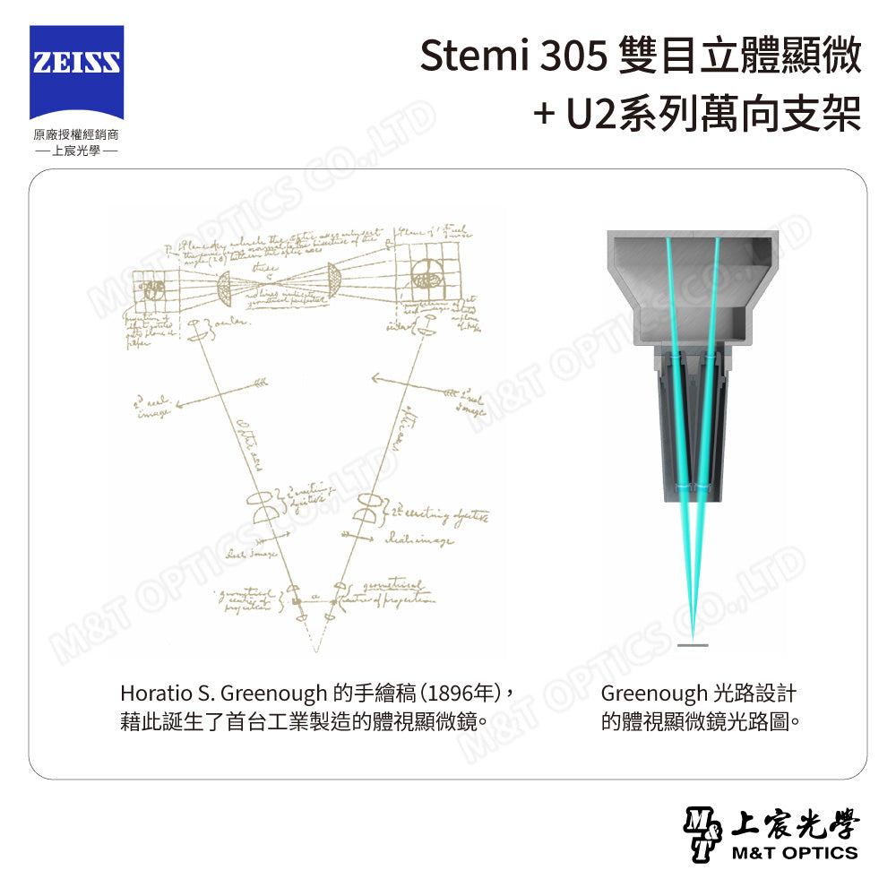ZEISS 蔡司 Stemi 305雙目立體顯微鏡+U2系列萬向支架 (台灣公司貨保固)