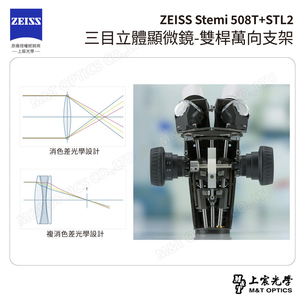 ZEISS 蔡司 Stemi 508T+STL2 三目立體顯微鏡-雙桿萬向支架(台灣公司貨保固)
