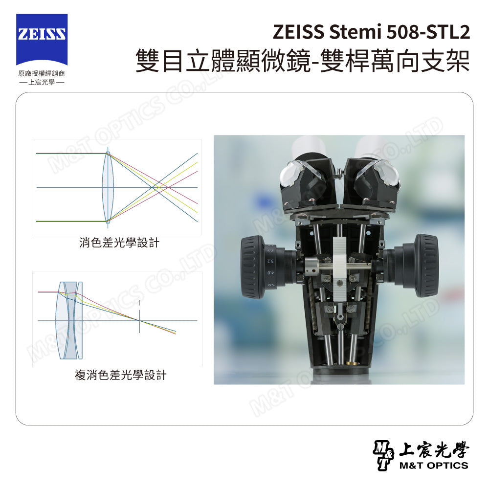 ZEISS 蔡司 Stemi 508+STL2 雙目立體顯微鏡-雙桿萬向支架(台灣公司貨保固)