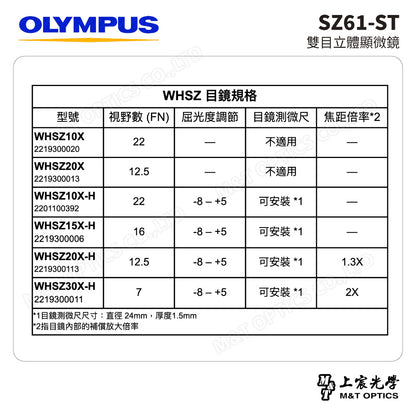OLYMPUS SZ61-ST 雙目立體顯微鏡