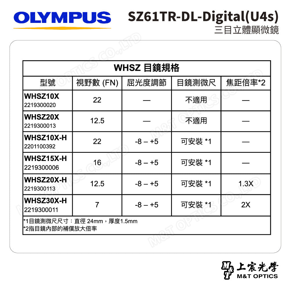 OLYMPUS SZ61TR-DL-Digital(U4s) 三目立體顯微鏡