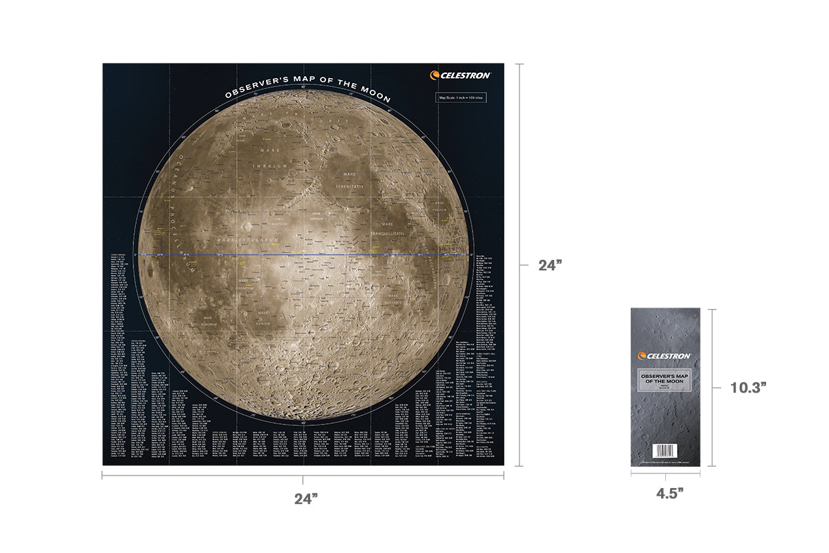 CELESTRON Observer’s Map of The Moon 月面觀測地圖-真實精細版(英文)(上宸光學台灣總代理)