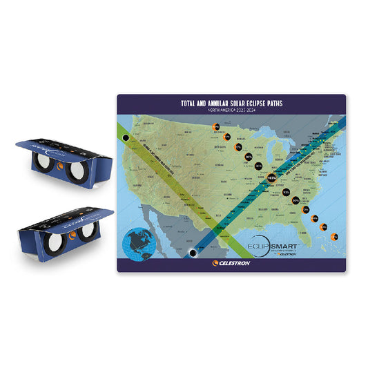 CELESTRON EclipSmart 2x Power Viewers Solar Eclipse Observing Kit 太陽觀察折疊加倍鏡2入組/附雙面日食地圖海報(上宸光學台灣總代理)