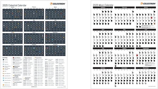 2025 Celestial & Moon Calender 天文年曆與月亮年曆免費下載與列印