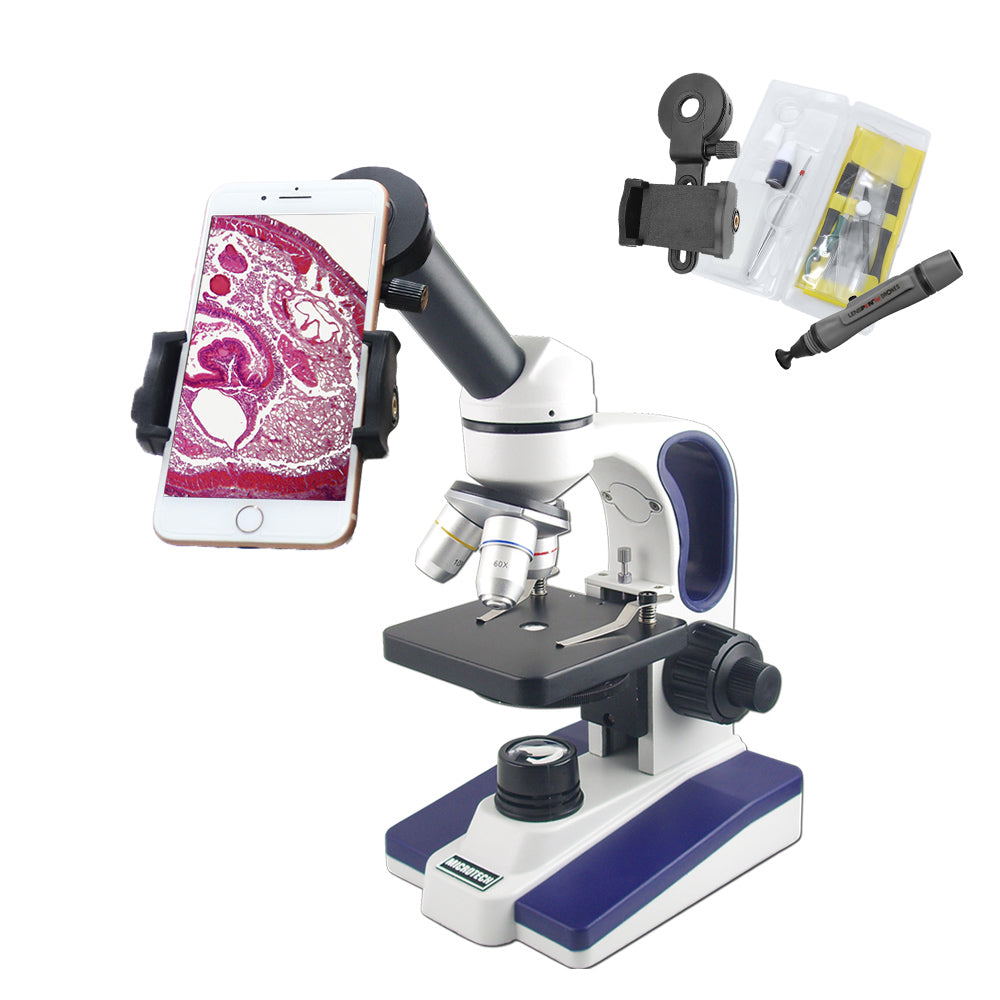 MICROTECH C1500-UPX 生物顯微鏡_入門超值組(含手機拍照支架、實驗工具組、拭鏡筆)